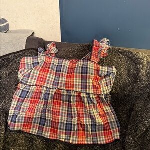 Plaid Ruffle Strap Tank Top